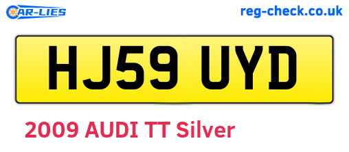 HJ59UYD are the vehicle registration plates.