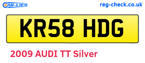 KR58HDG are the vehicle registration plates.