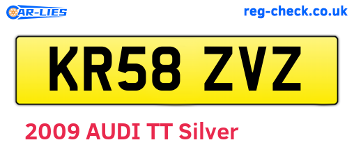 KR58ZVZ are the vehicle registration plates.