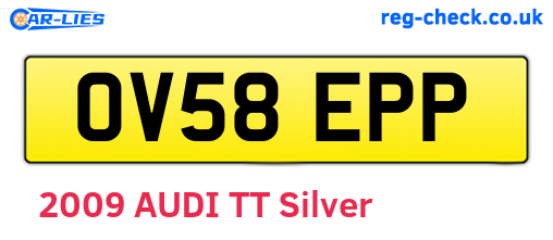 OV58EPP are the vehicle registration plates.