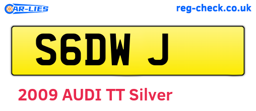 S6DWJ are the vehicle registration plates.