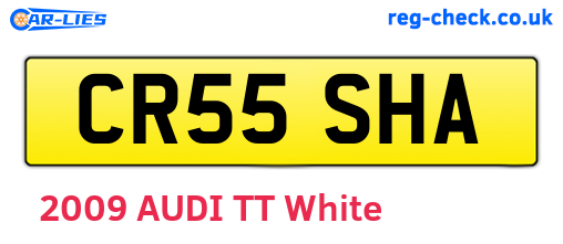 CR55SHA are the vehicle registration plates.