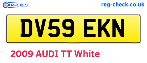 DV59EKN are the vehicle registration plates.