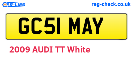 GC51MAY are the vehicle registration plates.