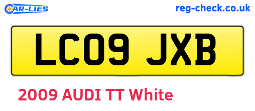 LC09JXB are the vehicle registration plates.