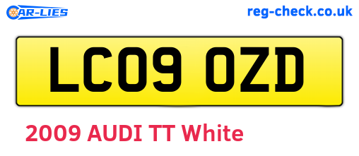 LC09OZD are the vehicle registration plates.