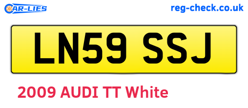 LN59SSJ are the vehicle registration plates.