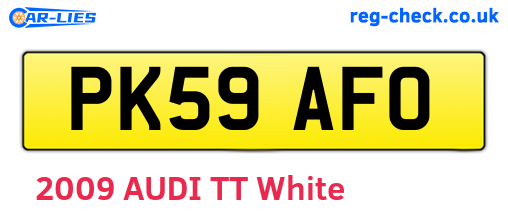 PK59AFO are the vehicle registration plates.