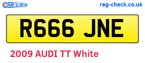 R666JNE are the vehicle registration plates.