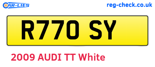 R77OSY are the vehicle registration plates.