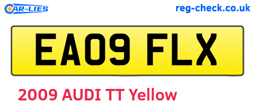 EA09FLX are the vehicle registration plates.