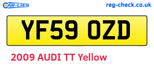 YF59OZD are the vehicle registration plates.