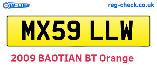MX59LLW are the vehicle registration plates.
