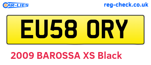 EU58ORY are the vehicle registration plates.
