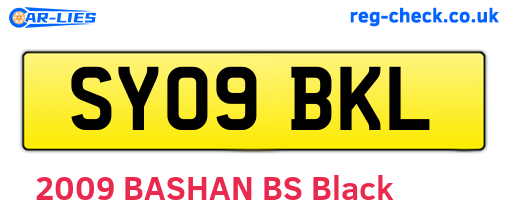 SY09BKL are the vehicle registration plates.