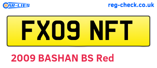FX09NFT are the vehicle registration plates.