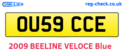 OU59CCE are the vehicle registration plates.