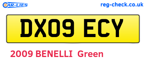 DX09ECY are the vehicle registration plates.