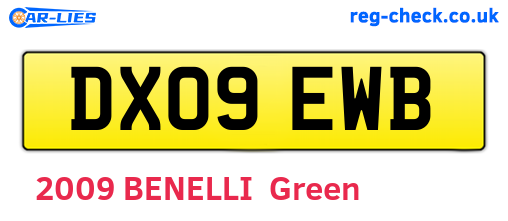 DX09EWB are the vehicle registration plates.