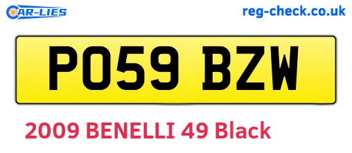 PO59BZW are the vehicle registration plates.