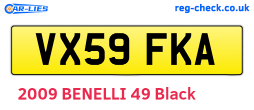 VX59FKA are the vehicle registration plates.