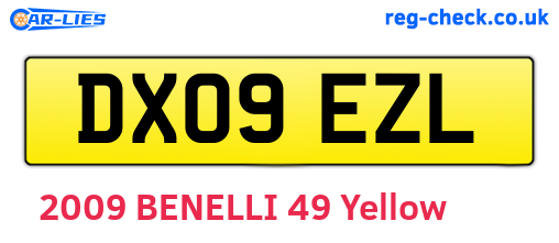 DX09EZL are the vehicle registration plates.