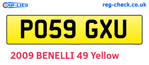 PO59GXU are the vehicle registration plates.