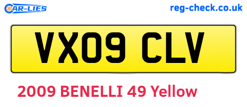 VX09CLV are the vehicle registration plates.