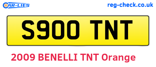 S900TNT are the vehicle registration plates.