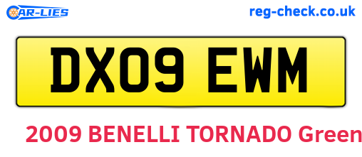 DX09EWM are the vehicle registration plates.