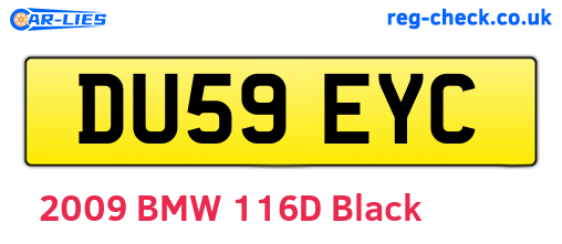 DU59EYC are the vehicle registration plates.