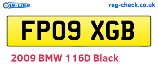 FP09XGB are the vehicle registration plates.