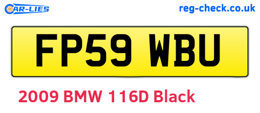 FP59WBU are the vehicle registration plates.