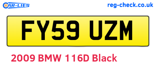 FY59UZM are the vehicle registration plates.