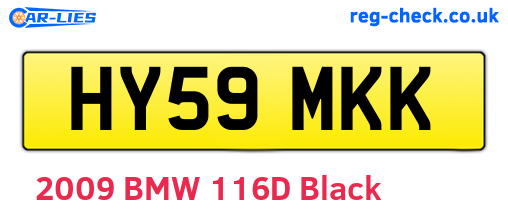 HY59MKK are the vehicle registration plates.