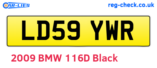 LD59YWR are the vehicle registration plates.