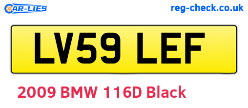 LV59LEF are the vehicle registration plates.