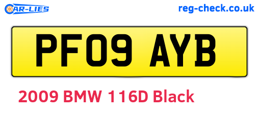 PF09AYB are the vehicle registration plates.