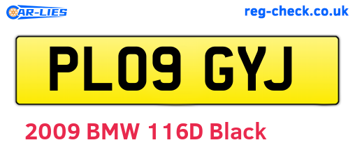 PL09GYJ are the vehicle registration plates.