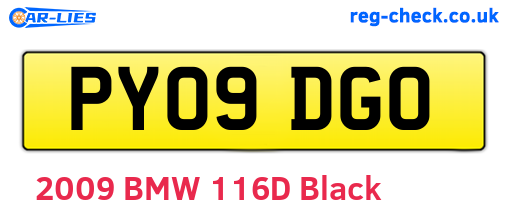 PY09DGO are the vehicle registration plates.