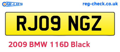 RJ09NGZ are the vehicle registration plates.