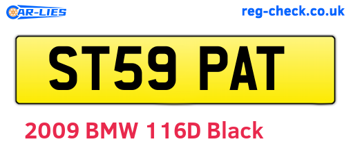 ST59PAT are the vehicle registration plates.