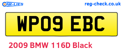 WP09EBC are the vehicle registration plates.