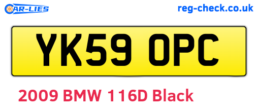 YK59OPC are the vehicle registration plates.