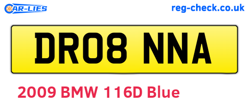 DR08NNA are the vehicle registration plates.