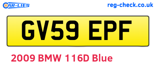GV59EPF are the vehicle registration plates.