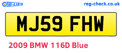 MJ59FHW are the vehicle registration plates.