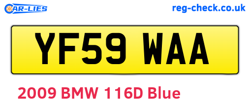 YF59WAA are the vehicle registration plates.