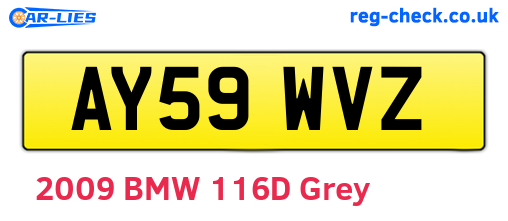 AY59WVZ are the vehicle registration plates.