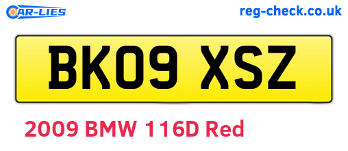 BK09XSZ are the vehicle registration plates.